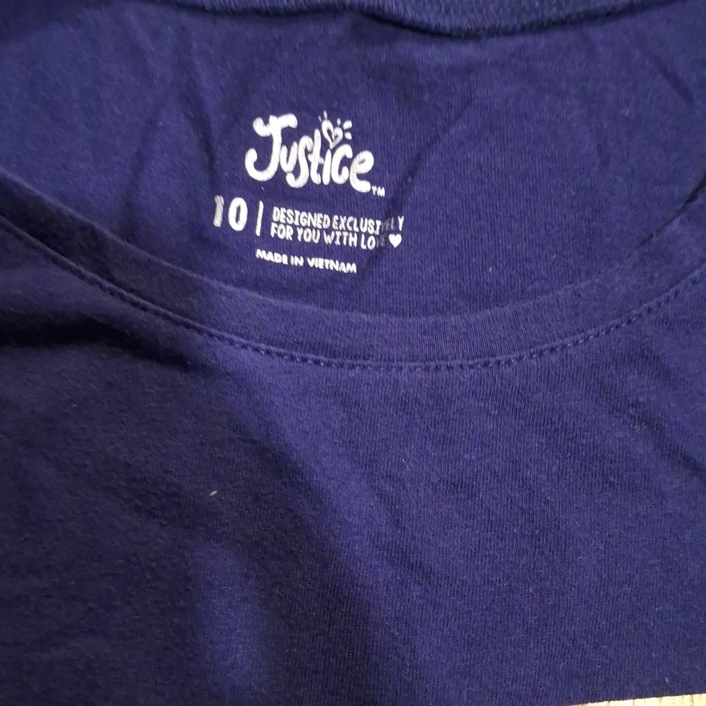 🍦Justice Royal Blue Tee with Gold LOVE Design🍿
